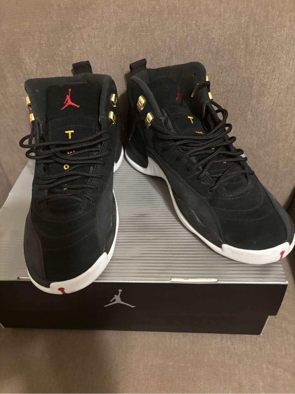 Jordan Black/Red Mid-Top Athletic Sneakers